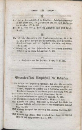 Chronologisches Verzeichniß der Urkunden.