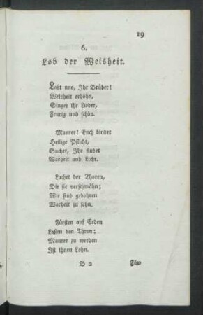 6. Lob der Weisheit