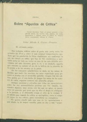 Sobre "Apuntes de Crítica"