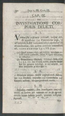 Cap. IX. De Investigatione Corporis Delicti
