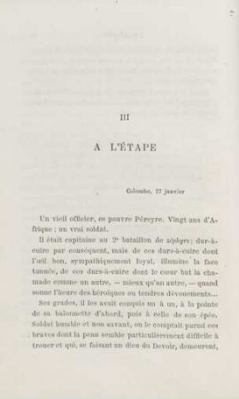 III. À l'étape