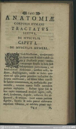 Anatomiae Corporis Humani Tractatus Sextus, De Musculis