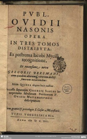 1: Heroidum epistolae. Amorum libri III [u.a.]