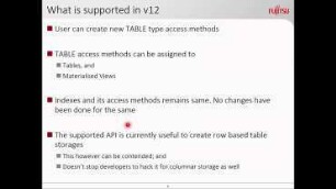 Pluggable table access methods (pluggable storage): pluggable storage