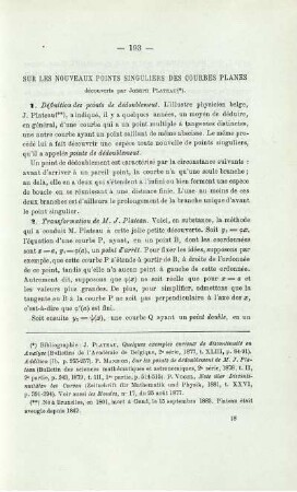 SUR LES NOUVEAUX POINTS SINGULIERS DES COURBES PLANES.