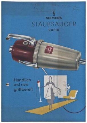 Siemens Staubsauger Rapid. Handlich und stets griffbereit (Prospekt)