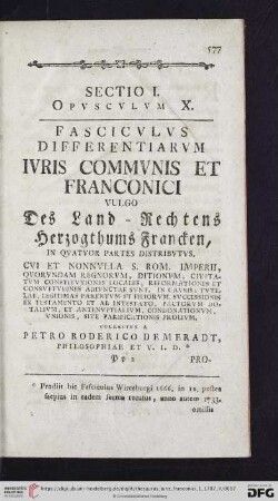 Sectio I. Opvscvlvm X