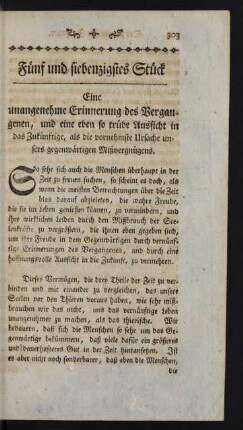 Fünf und siebenzigstes Stück