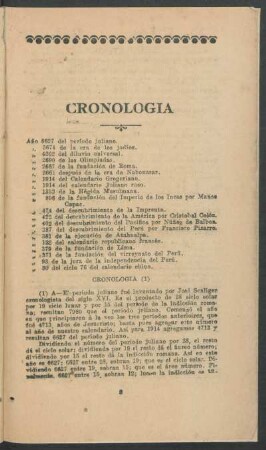 Cronología