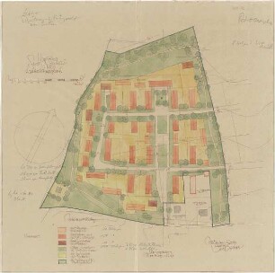 Gsaenger, Gustav; Moosburg (Bayern); Feltz - Wohnstadt - Bebauungsplan (Lageplan)
