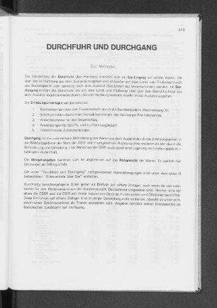 V. Durchfuhr und Durchgang