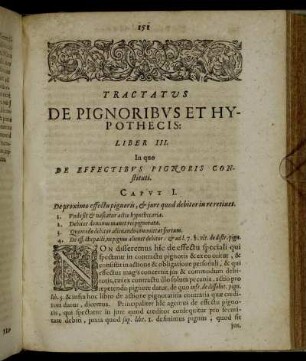 Liber III. In quo De Effectibus Pignoris Constituti.