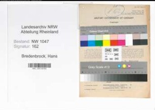 Entnazifizierung Hans Bredenbrock , geb. 11.05.1910 (Zahnarzt)