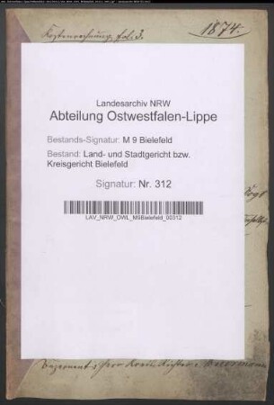 Vogt, Wilhelm, Handlungs-Commis, Feldmark Bielefeld. Lohoff, Louise, Feldmark Bielefeld