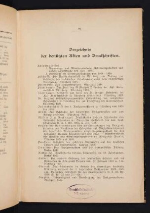 Verzeichnis der benützten Akten und Druckschriften.