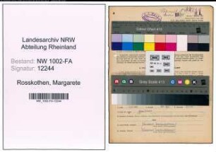 Entnazifizierung Margarete Rosskothen, geb. 20.01.1917 (Verwalterin)