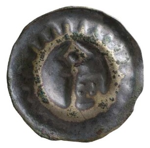 Münze, Hohlpfennig, 14.Jh.