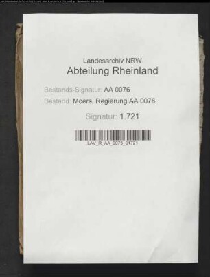 G.A. Weinhagen, Notar zu Moers: Handakten