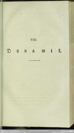 VIII. Dynamik