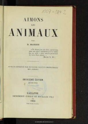 Aimons les animaux