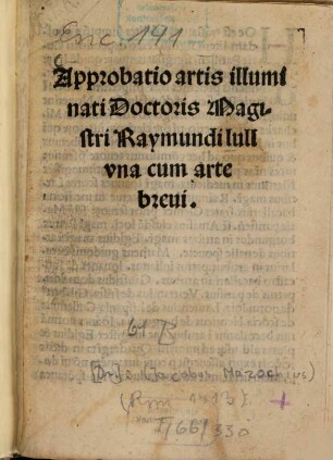 Ars brevis : cum Approbatione