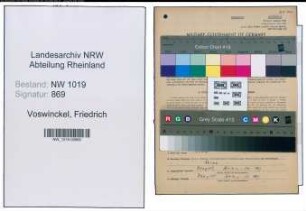 Entnazifizierung Friedrich Voswinckel , geb. 24.12.1905 (Kaufmaennischer Angestellter)