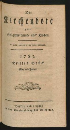 Drittes Stück. May und Junius