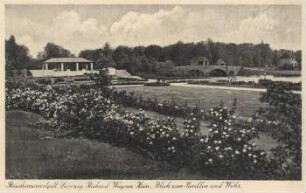 Reichsmessestadt Leipzig: Richard-Wagner-Hain ; Blick zum Pavillon und Wehr