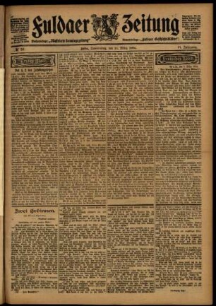 Erste Ausgabe vom Donnerstag, den 10. März 1904.