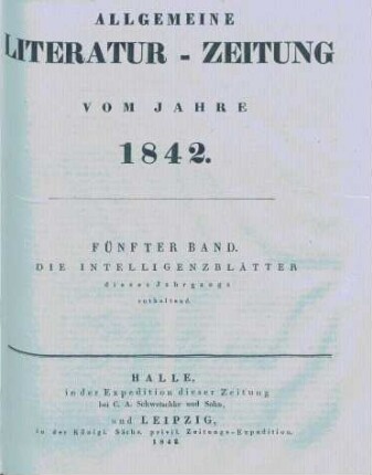 1842: Allgemeine Literatur-Zeitung