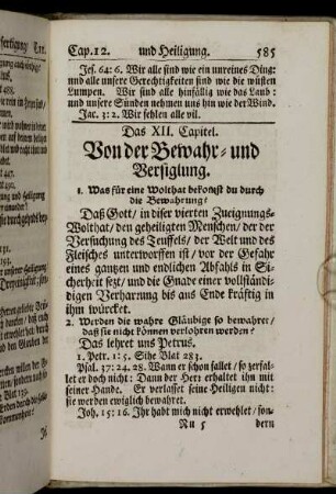 Das XII. Capitel. Von der Bewahr- und Versiglung.