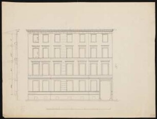 Mietshaus Behrenstraße 33, Berlin: Ansicht Vorderfront, Schnitt