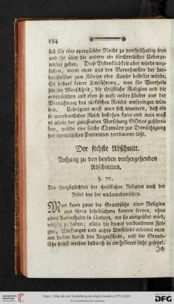 Der sechste Abschnitt: Anhang zu den beyden vorhergehenden Abschnitten