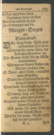 Morgen-Seegen am Sonnabend