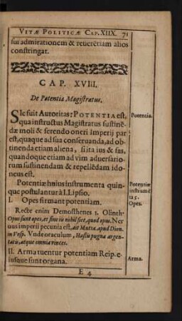 Cap. XVIII. De Potentia Magistratus.