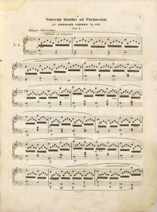Gradus ad parnassum : collection de grands exercices de tout genre ; dans le style élégant et dans le style sévère ; pour le piano ; oeuvre 822 ; en 2 suites, 1