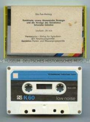 Audiokassette zum Dia-Ton-Vortrag über wirtschaftliche Strategien in Industriebetrieben