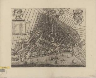 Plan von Rotterdam, 1:5 000, Kupferstich, um 1690 : Rotterdam : cum Privilegie / F. de Wit Excudit. - [Ca. 1:5 000]. - [Amsterdam] , [um 1690]. - 1 Kt. : Kupferst. ; 50 x 40 cm