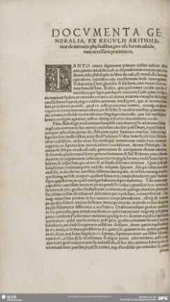 DOCVMENTA GENERALIA, EX REGVLIS ARITHMEticae de minutijs physicalibus, pro usu harum tabularum necessaria praemittere.
