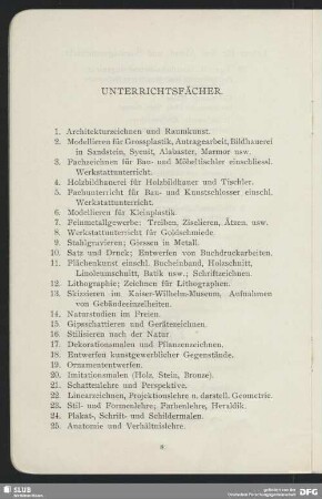 Unterrichtsfächer