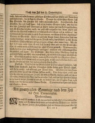 1121-1140, Am zwanzigsten Sonntage nach dem Fest der Heiligen Dreyeinigkeit