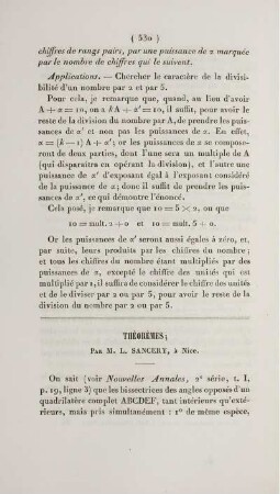Théorèmes.