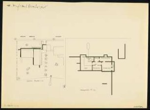 Einfamilienhaus, Düsseldorfer Straße: Lageplan 1:500, Kellergrundriss 1:100
