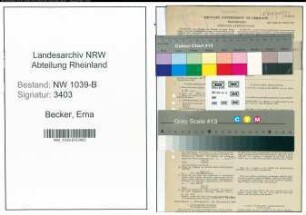 Entnazifizierung Erna Becker , geb. 03.02.1909 (Lehrerin)