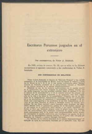 Escritores peruanos juzgados en el extranjero