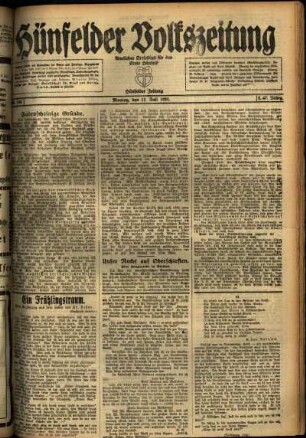 Ausgabe vom Montag, den 11. Juli 1921.
