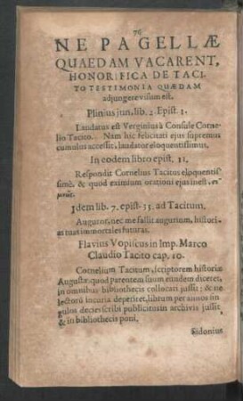 De Tacito Testimonia Quaedam