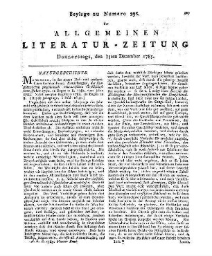 Bemerkungen der Kurpfälzischen Physikalisch-Ökonomischen Gesellschaft. Vom Jahr 1782. Vom Jahr 1783. Mannheim: Neue Hof- und Akademische Buchhandlung 1784-85