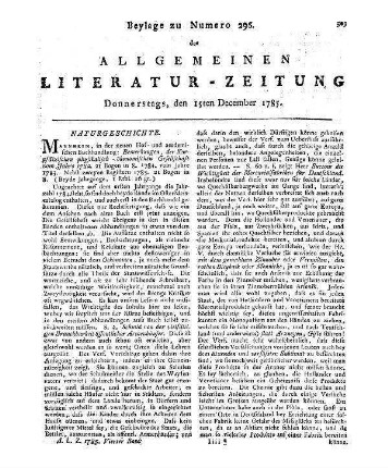 Bemerkungen der Kurpfälzischen Physikalisch-Ökonomischen Gesellschaft. Vom Jahr 1782. Vom Jahr 1783. Mannheim: Neue Hof- und Akademische Buchhandlung 1784-85