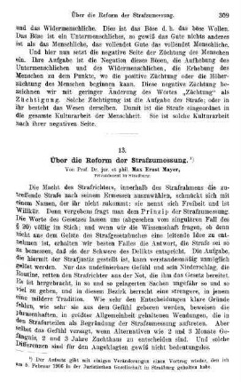 309-317, Über die Reform der Strafzumessung